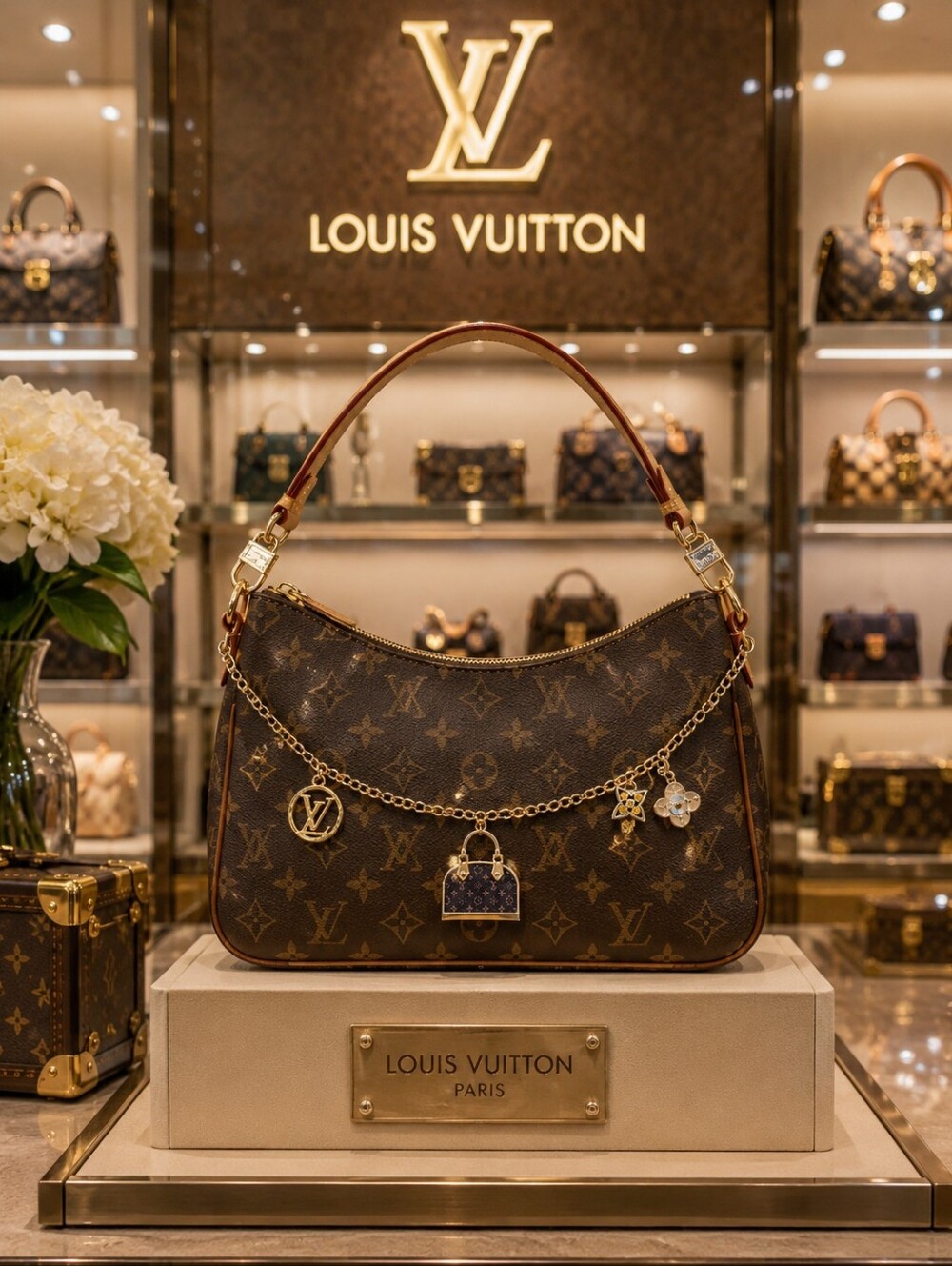 LV Gold Bag Charm Chain